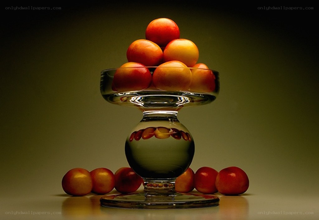 Fruit in a glass bowl
