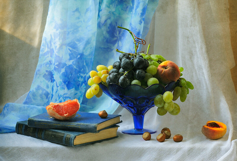 Fruit in Blue Bowl