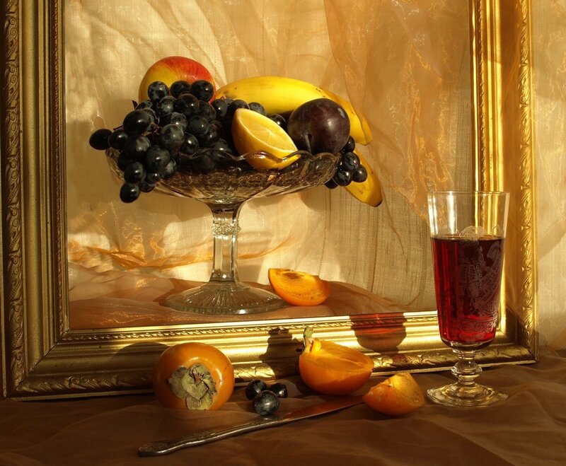 Fruit in Glass Bowl