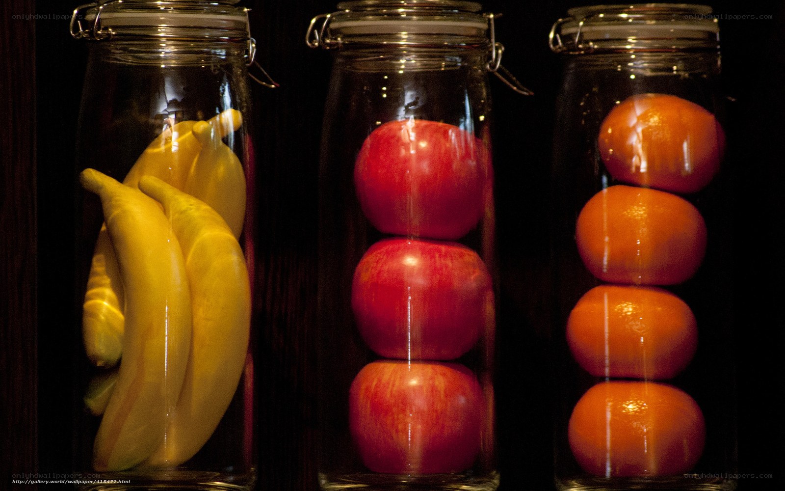 Fruit in glass jars