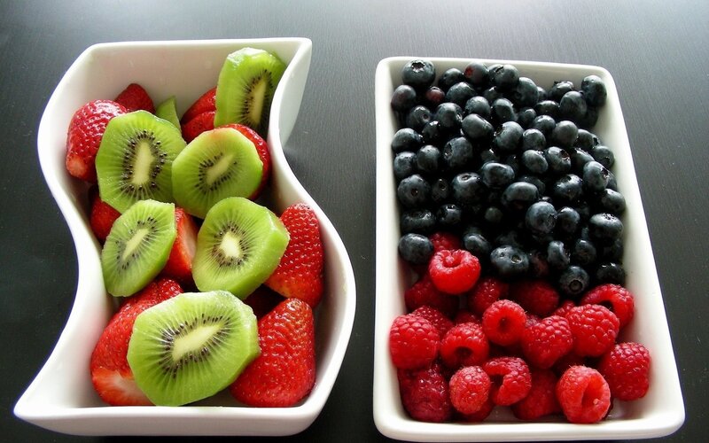 Fruit in Two Bowls — Red