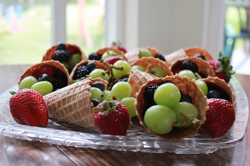 Fruit in Waffle Cones — Green