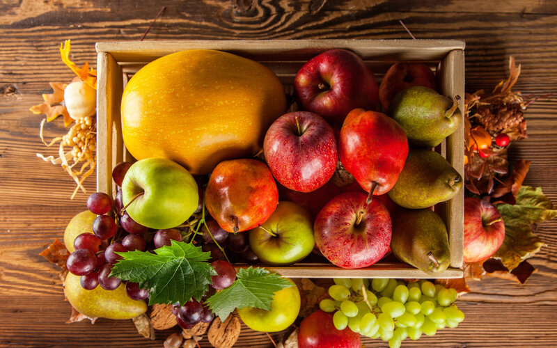 Fruit in Wooden Crate — Brown