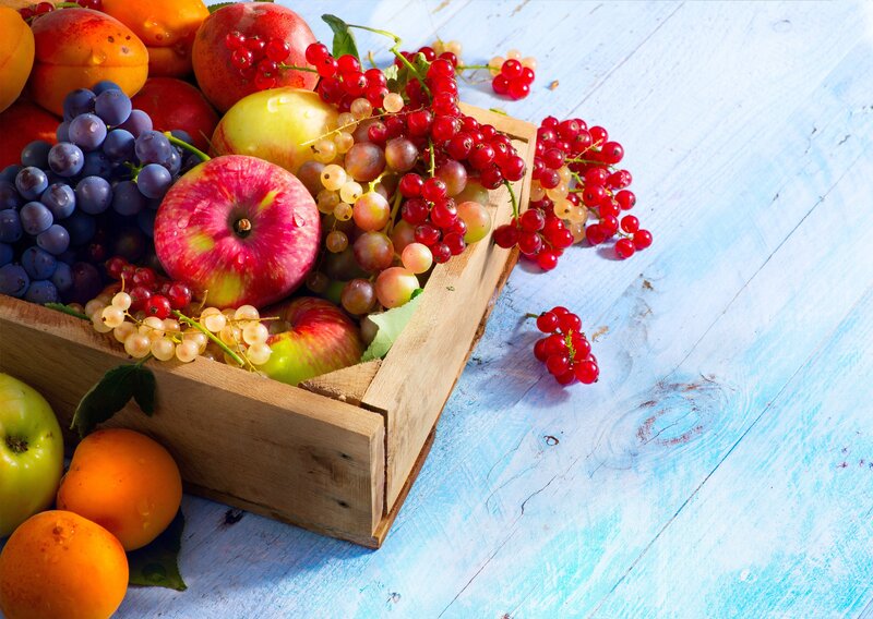 Fruit in Wooden Crate