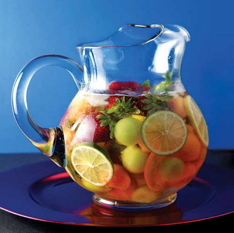 fruit-infused drink in a pitcher
