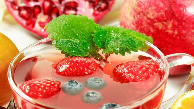 Fruit-infused Drink in Glass