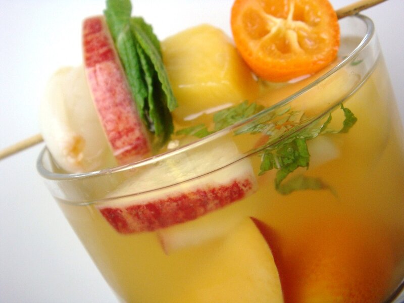 Fruit-infused Drink in Glass — Yellow