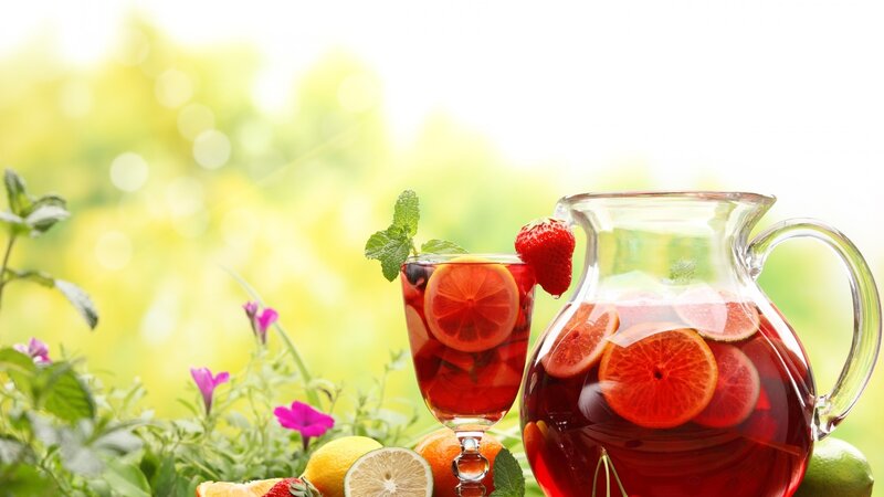 Fruit-infused Drink in Pitcher — Red