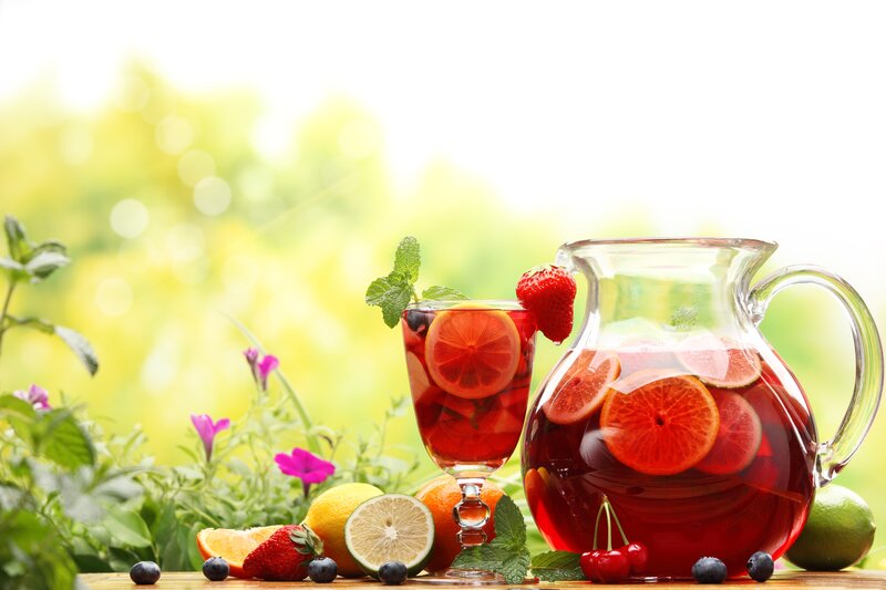 Fruit-infused Drink on Table