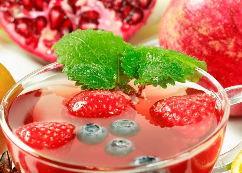 Fruit-infused Tea in Glass