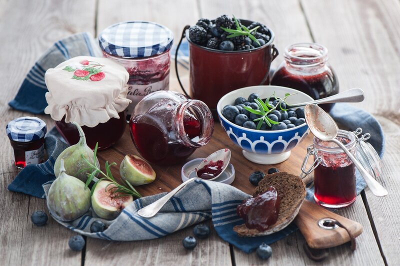 Fruit Jam and Fresh Fruit