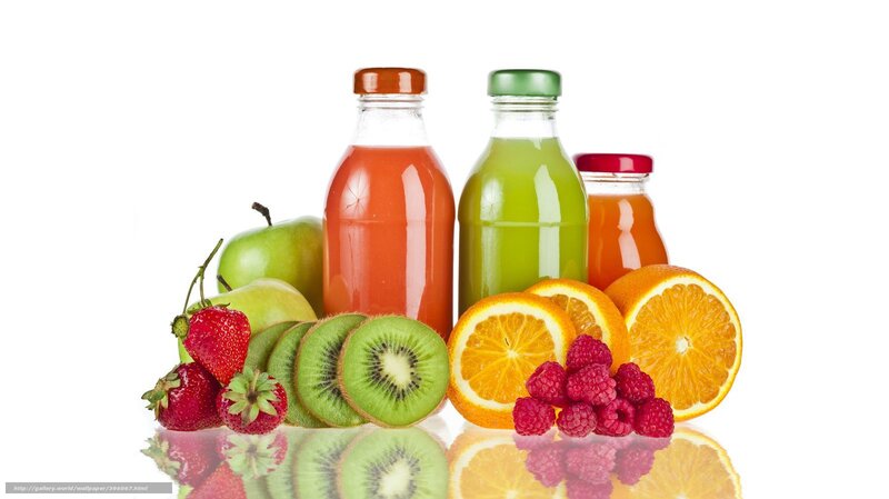 Fruit Juice Bottles and Fruit
