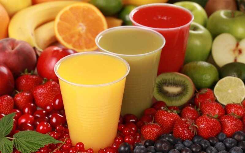 Fruit Juices in Cups