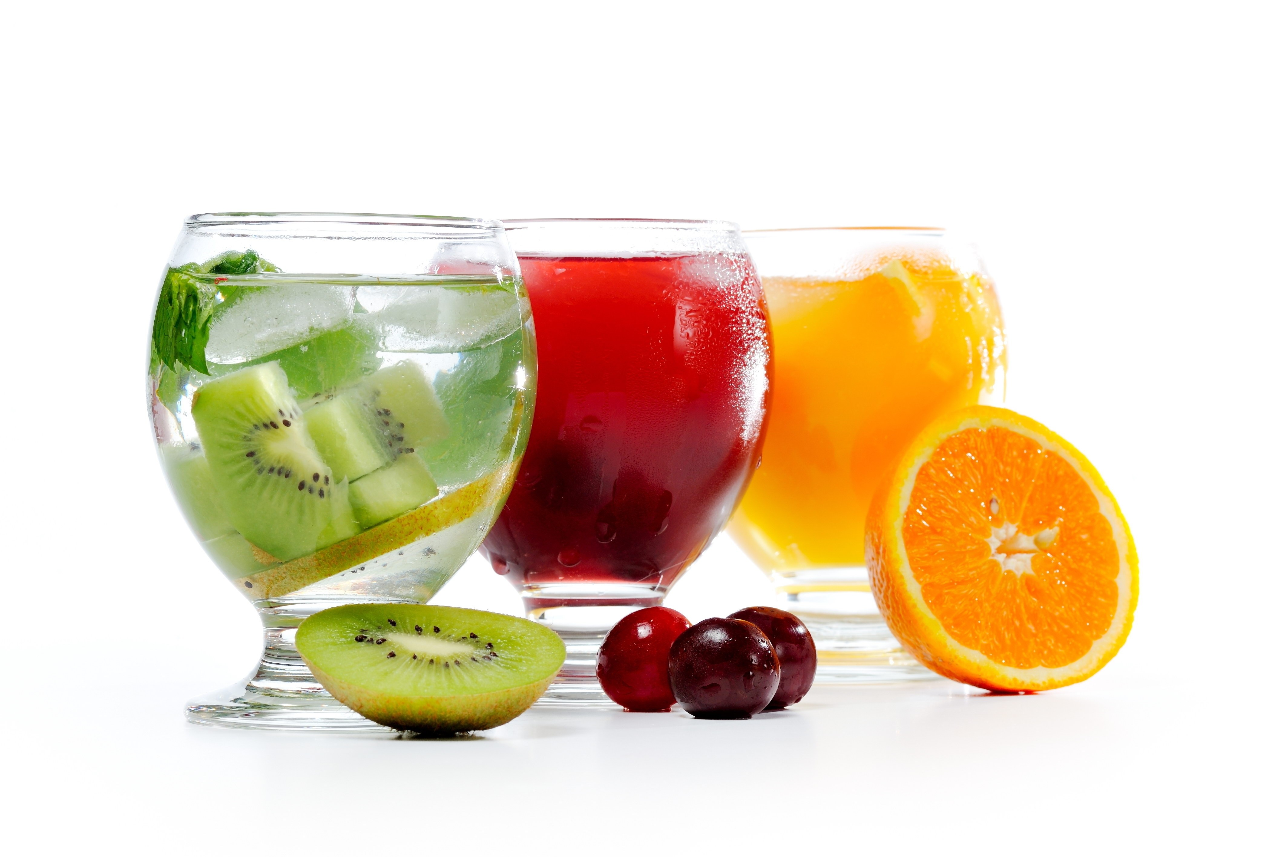 Fruit juices in glasses
