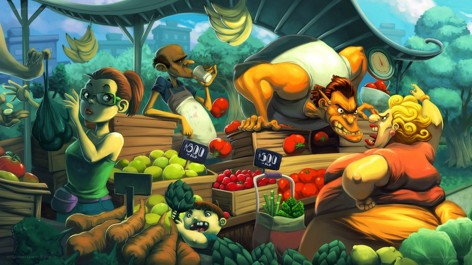 Fruit market chaos