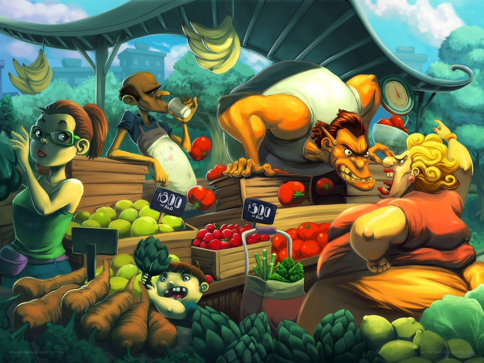 Fruit market chaos