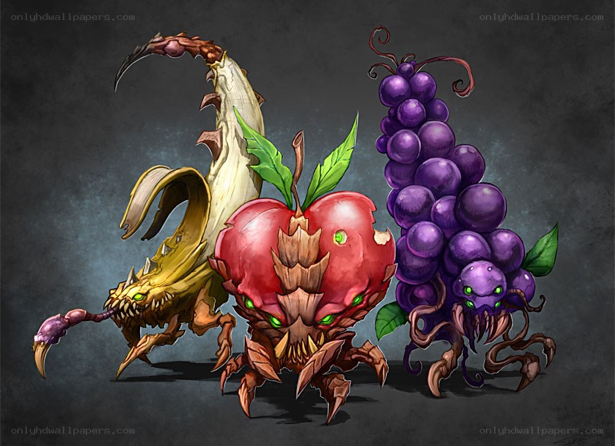 fruit monsters concept art