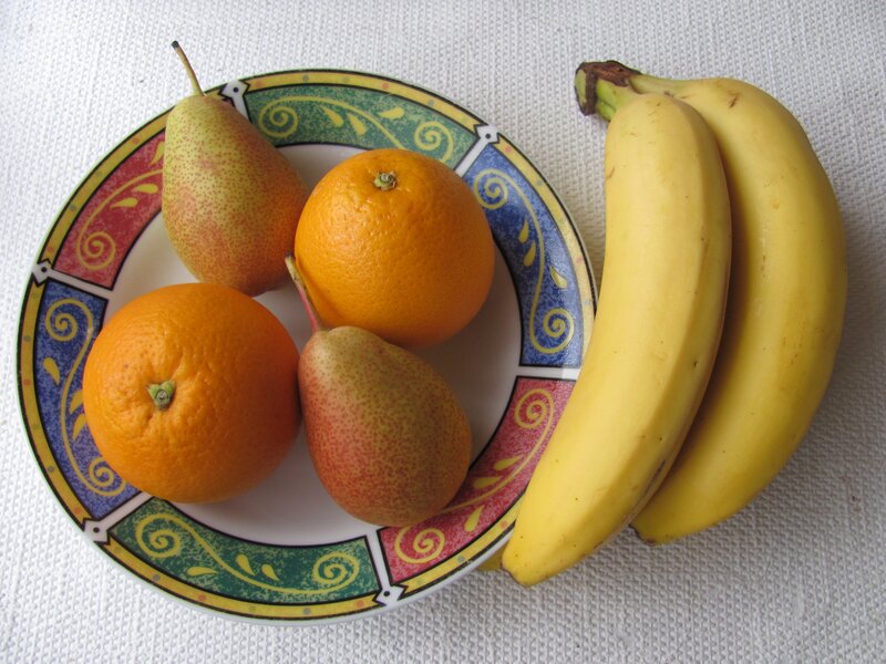 Fruit on a decorative plate