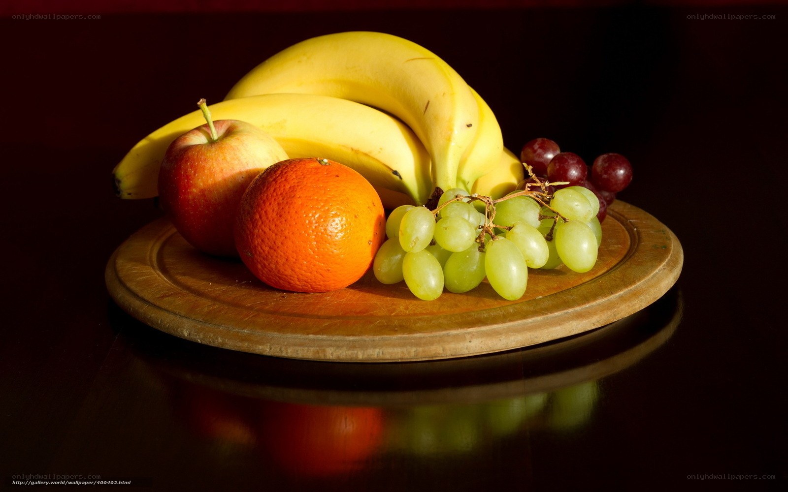 fruit on wooden plate