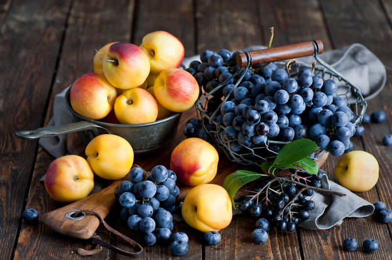 Fruit on Wooden Table