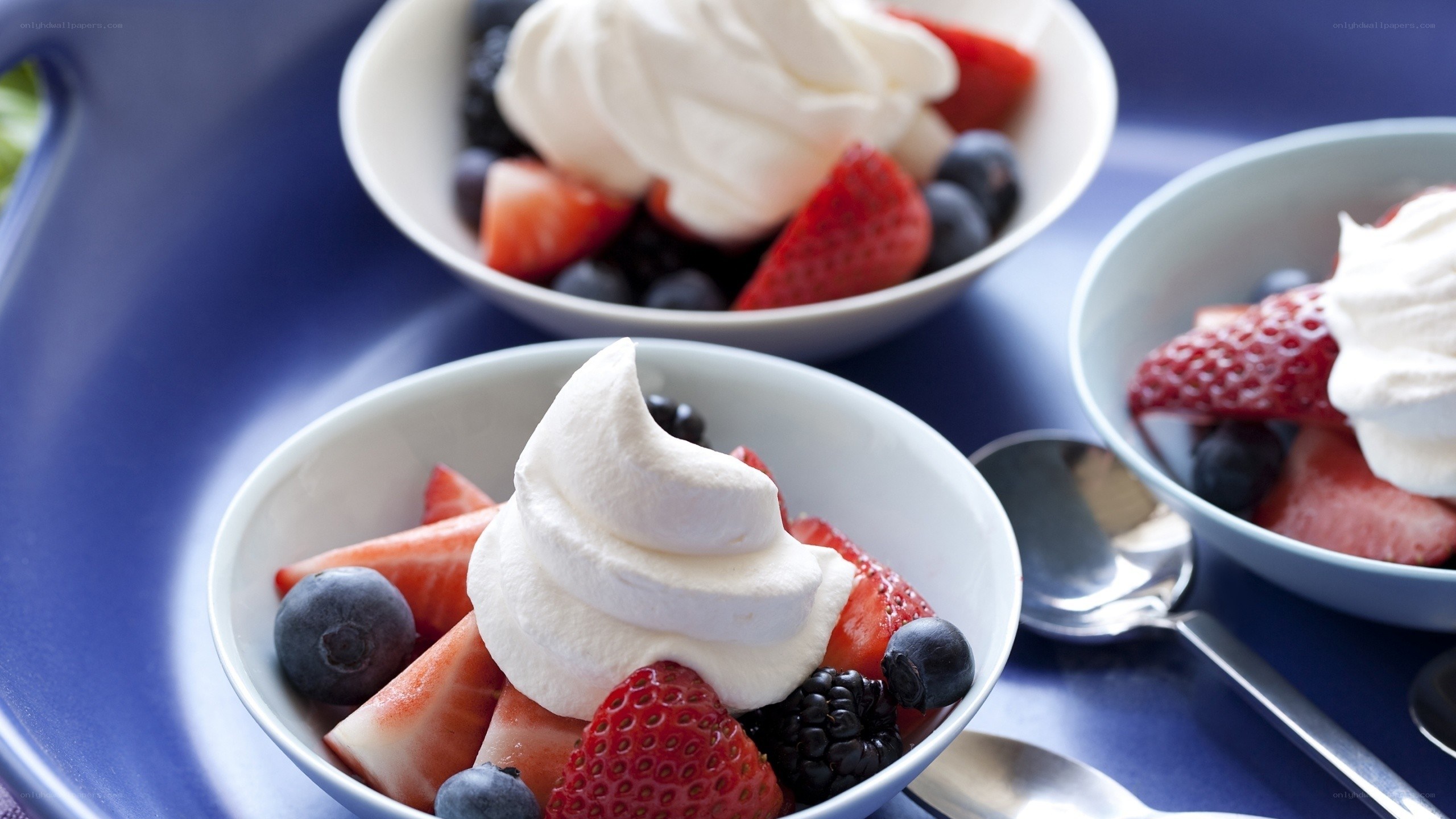 fruit parfaits with whipped cream