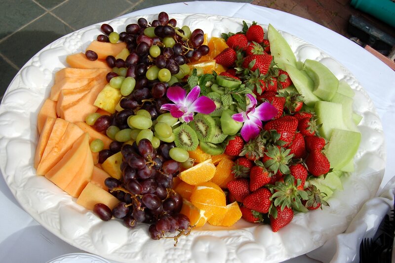 Fruit Platter on White Plate — Fresh