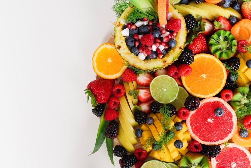 Fruit Platter on White Surface