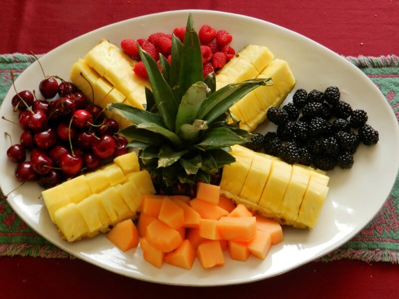 fruit platter with pineapple