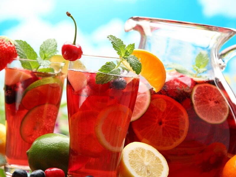 Fruit Punch in Glasses — Red