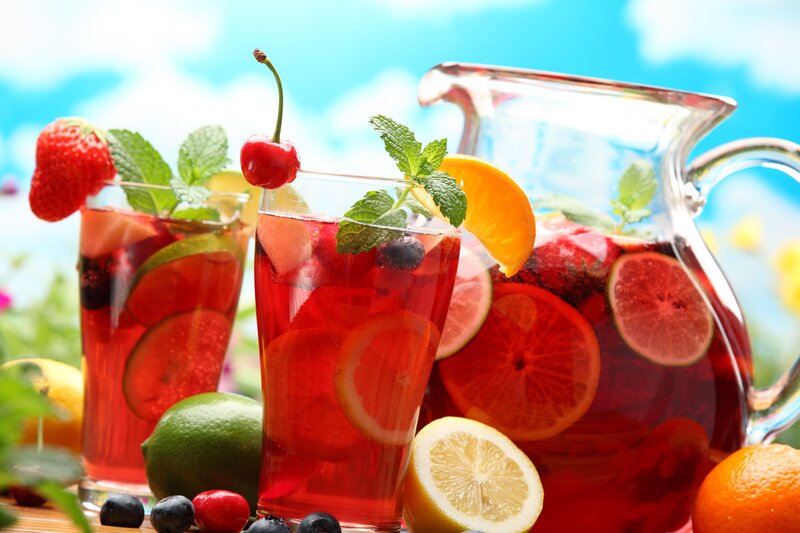 Fruit Punch in Glasses