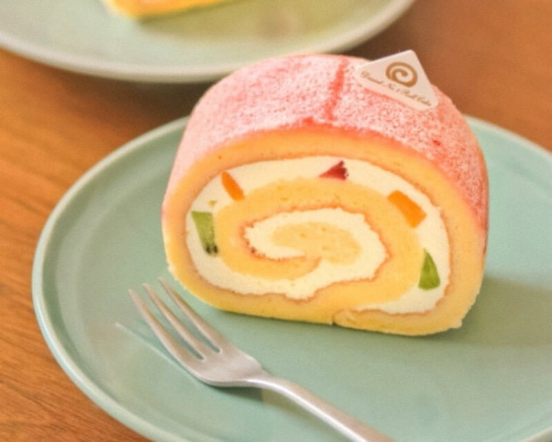 Fruit Roll Cake Slice