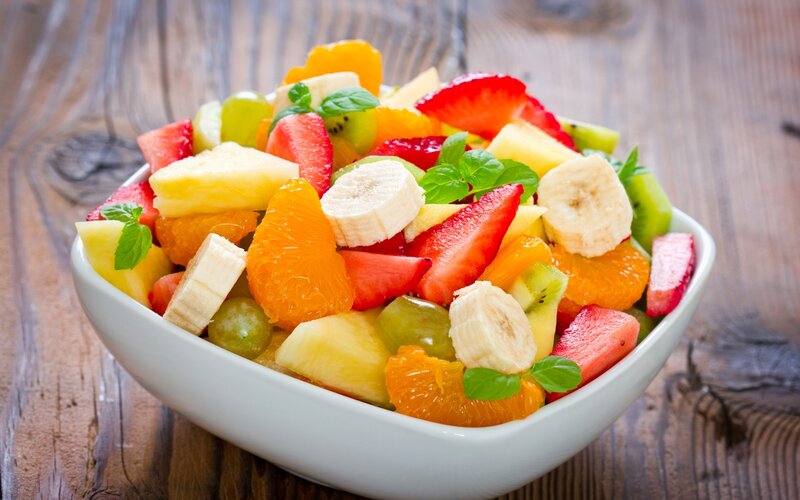 Fruit Salad in a Bowl — Yellow