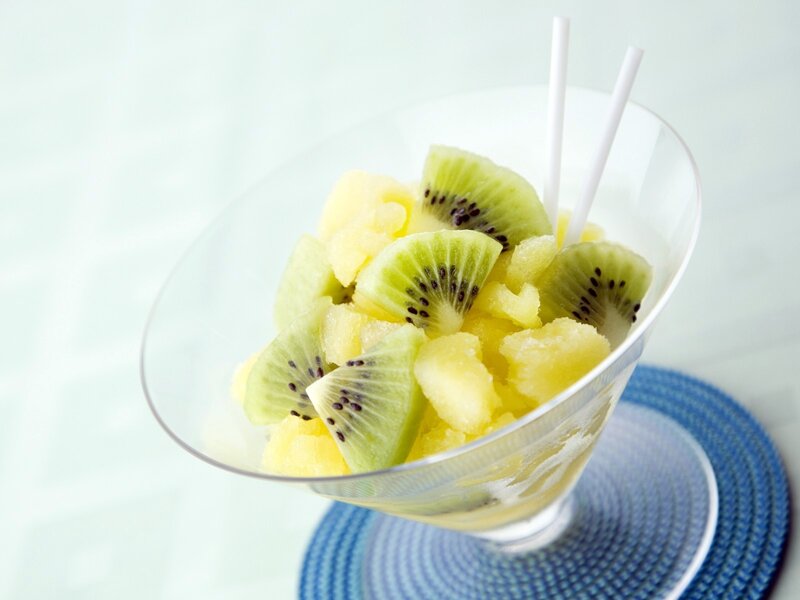 fruit salad in a glass