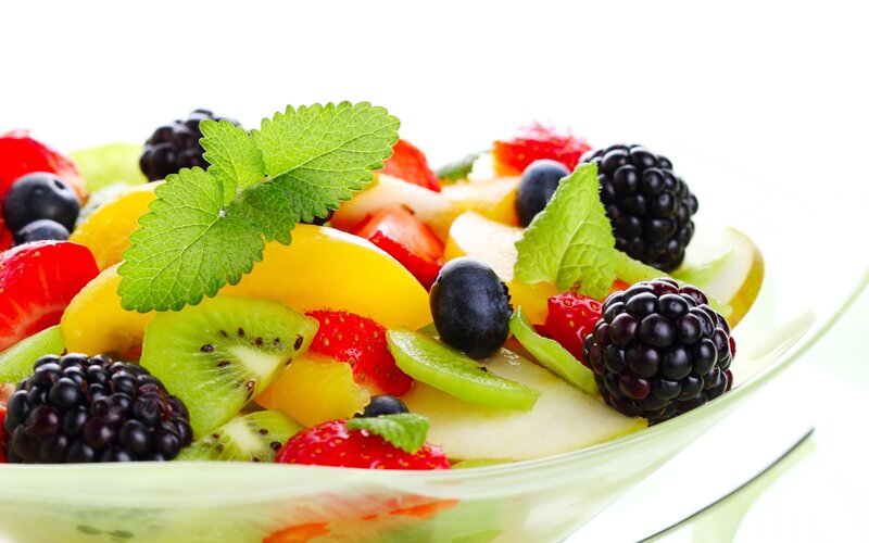 Fruit Salad in Bowl — Green