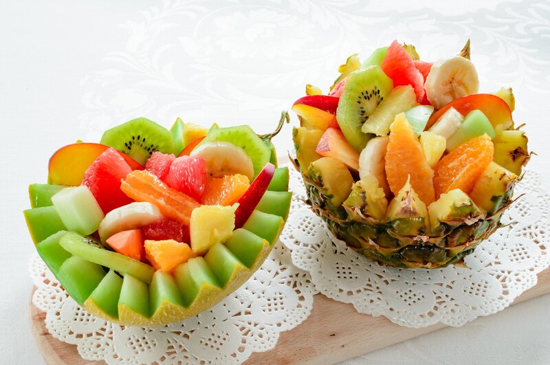 Fruit Salad in Bowls — Green