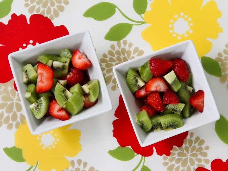Fruit Salad in Bowls — Red