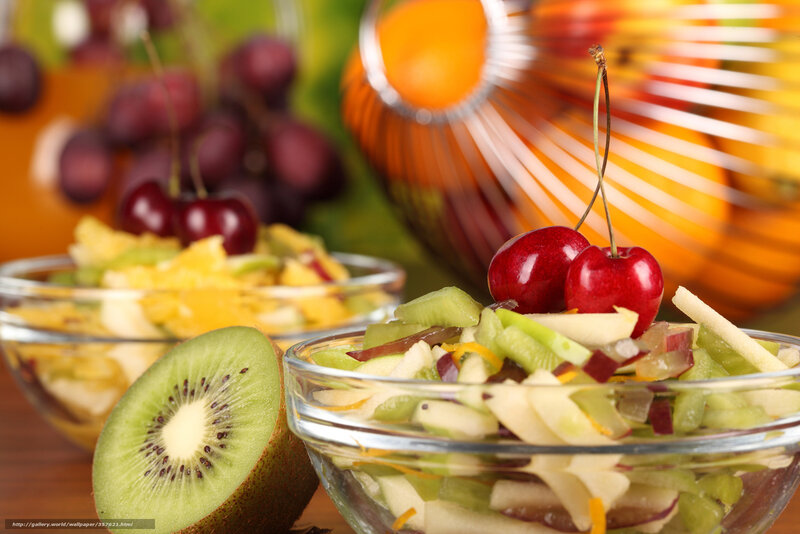 Fruit Salad in Glass Bowls