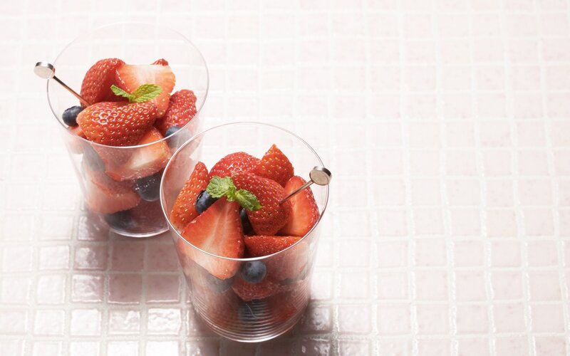 Fruit salad in glasses