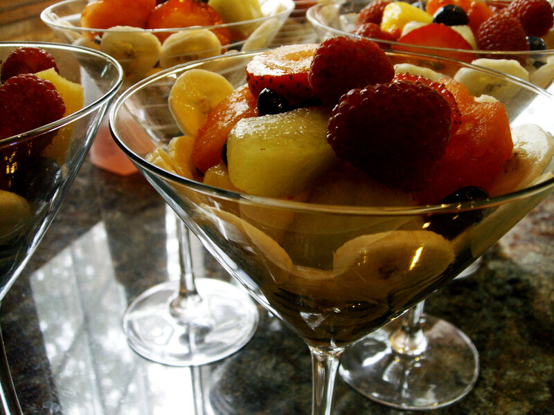 Fruit Salad in Glasses — Yellow