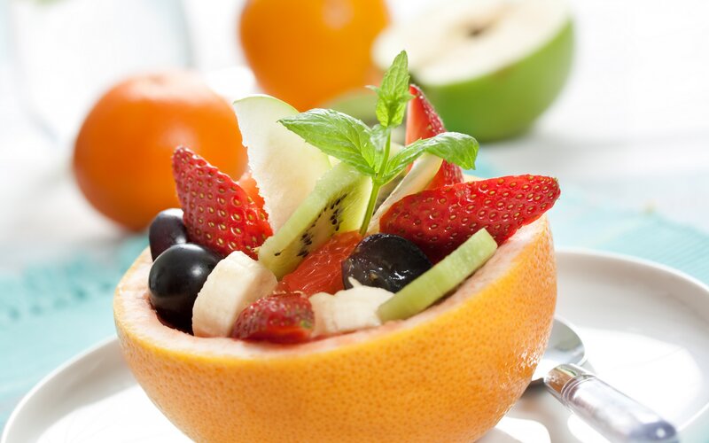 Fruit Salad in Grapefruit