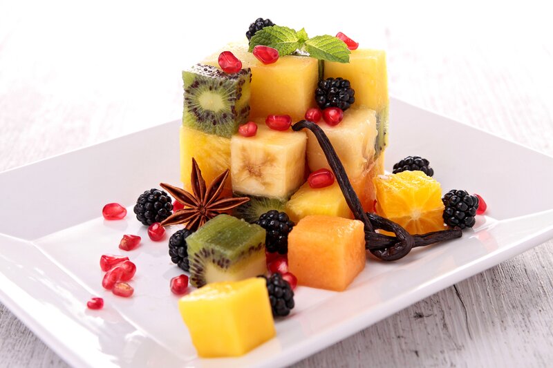 Fruit Salad on Plate