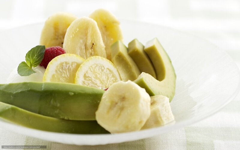 fruit salad with banana and avocado