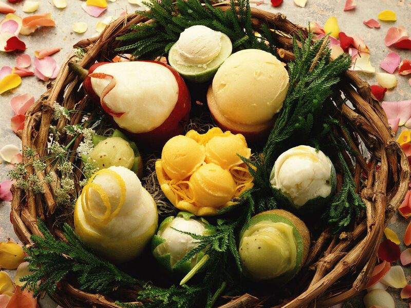 Fruit Scoops in Basket