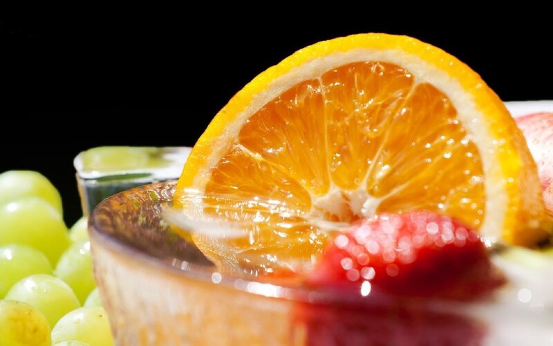 Fruit slice in a glass