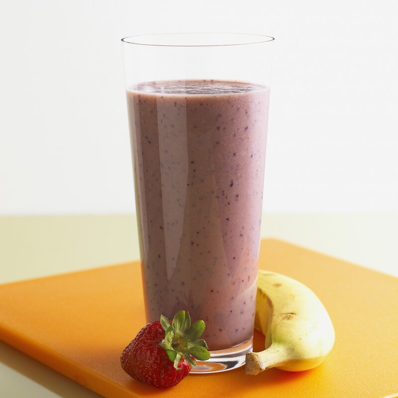 fruit smoothie with banana and strawberry
