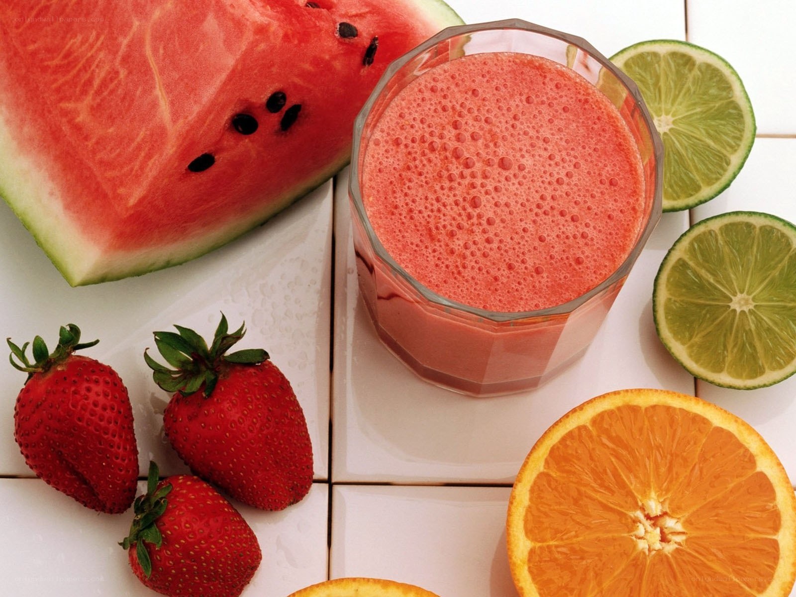 fruit smoothie with fresh fruit