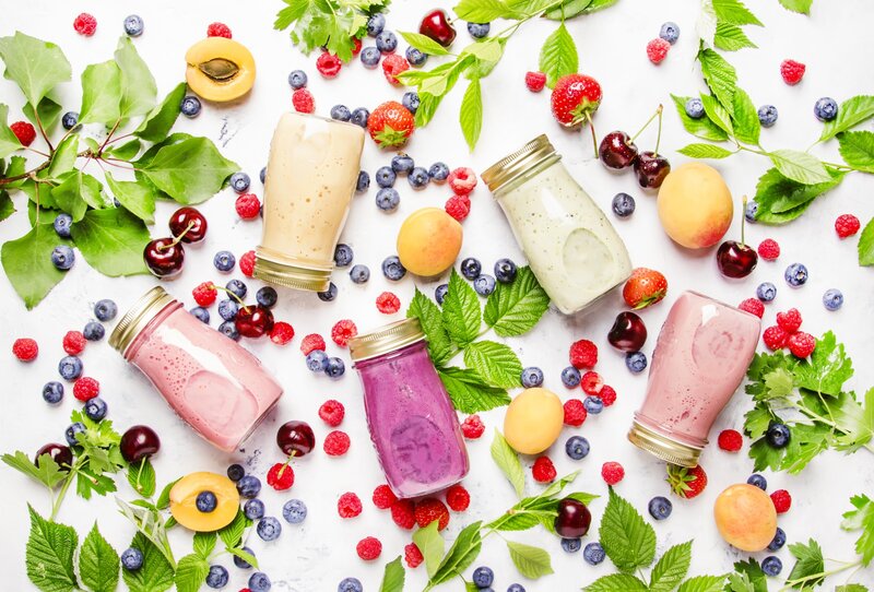 Fruit Smoothies in Jars