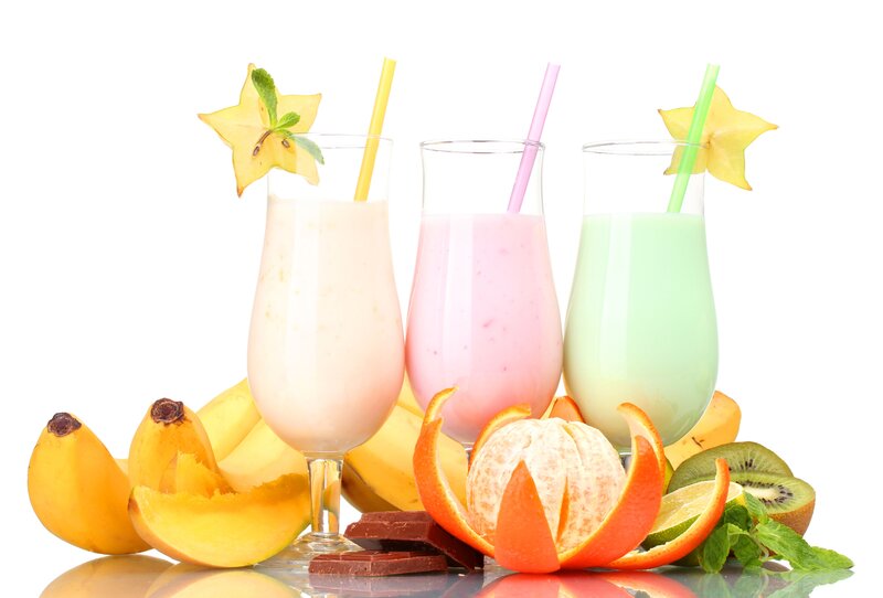 Fruit Smoothies with Fruit — Yellow