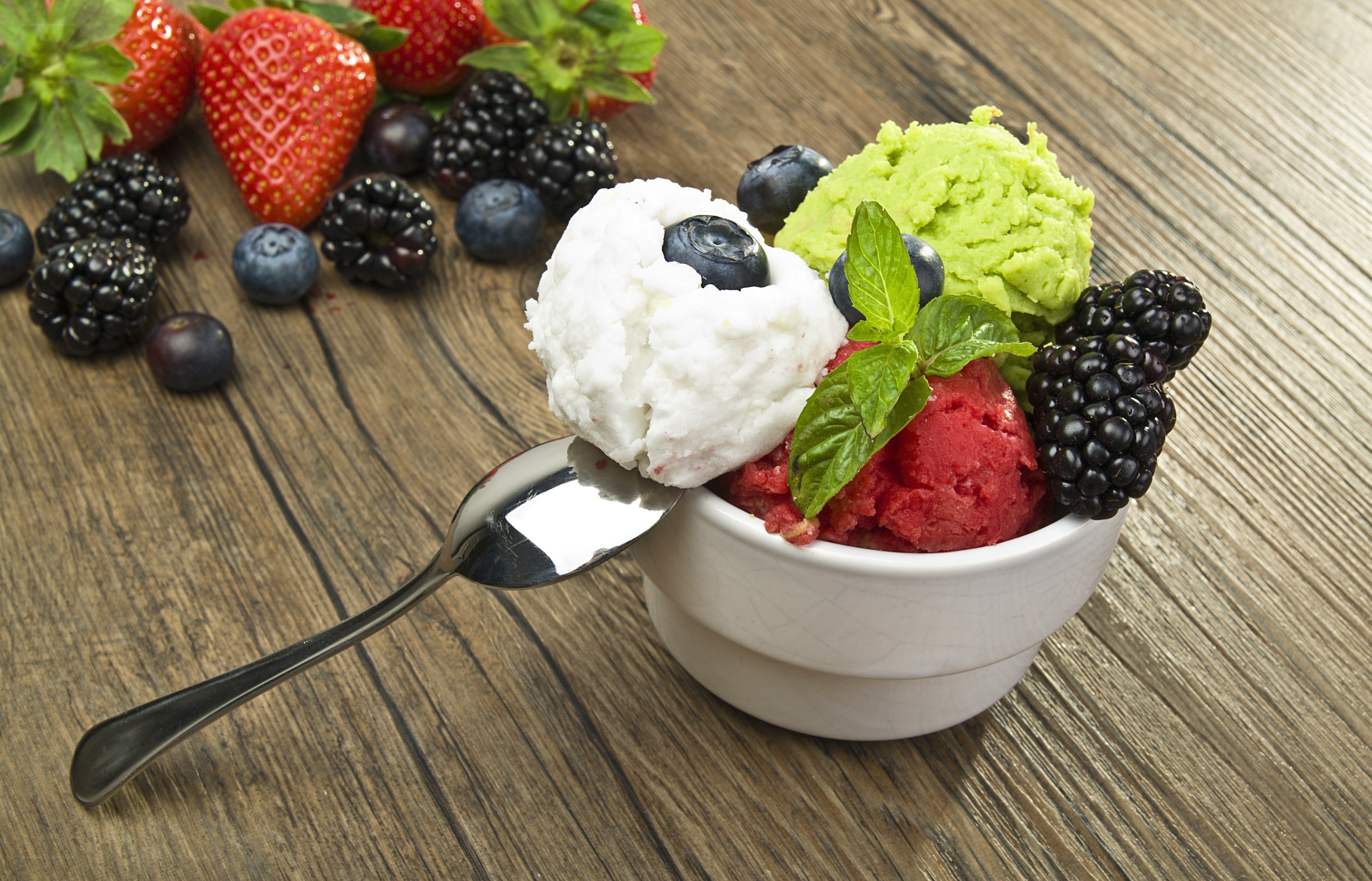 fruit sorbet in a bowl