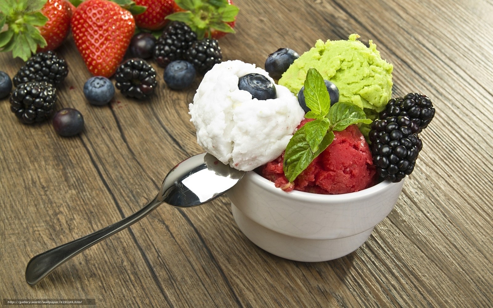 fruit sorbet with berries